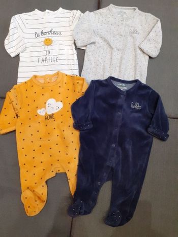 Lot de 4 dors bien, 3mois, fille ou garçon