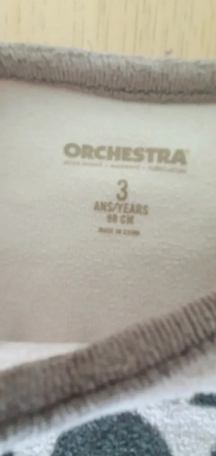 Pyjama en velours gris Orchestra 3 ans - photo numéro 2