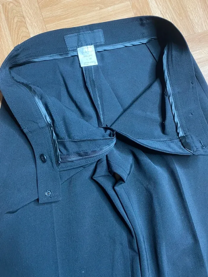 Pantalon à jambes larges en laine noir vintage Loubarok - photo numéro 3