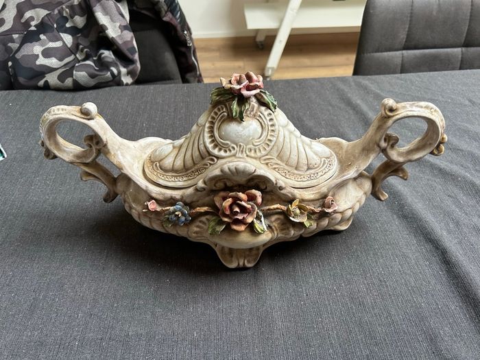 Somptueux Centre de Table / Soupière Décorative Style Capodimonte - photo numéro 3
