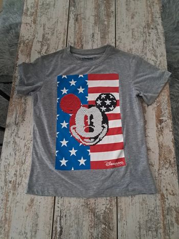 T shirt sequins réversible americain Disneyland Paris