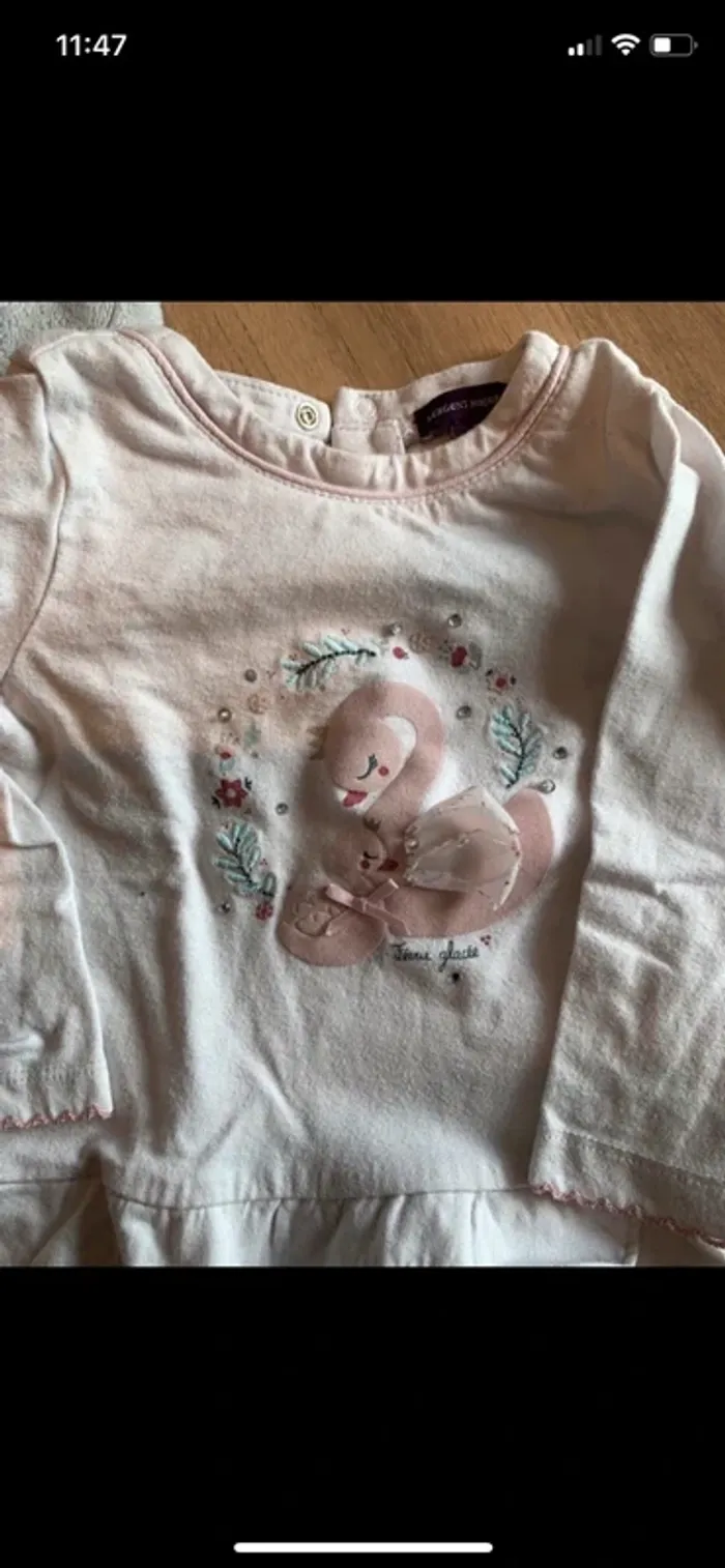 Pull et t-shirt cygne sergent major taille 18 mois - photo numéro 2