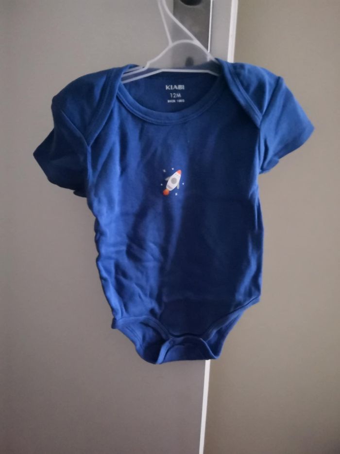 Lot de 3 bodies en coton (Fusée, Bleu, Manches courtes) 12 mois (80 cm) Kiabi - photo numéro 2