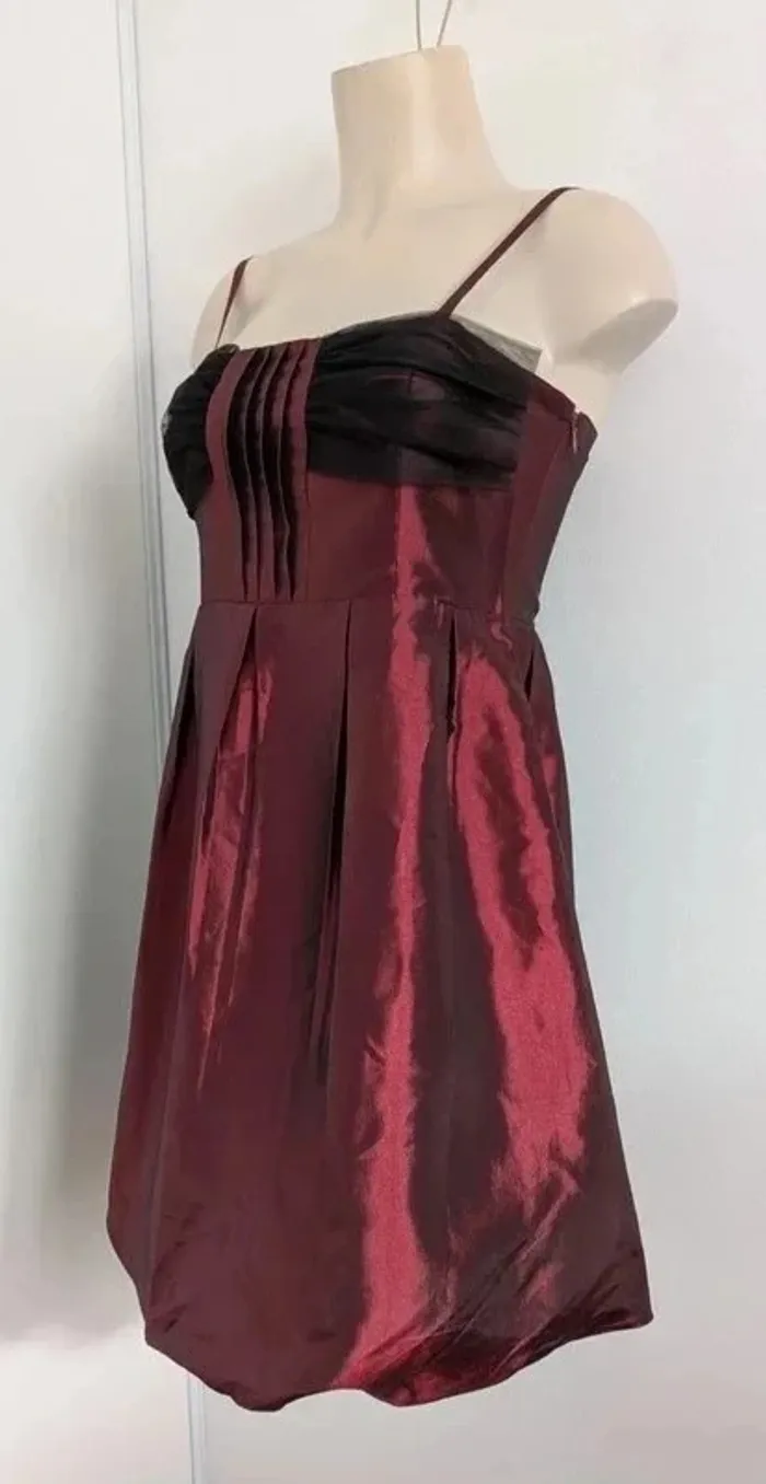 Robe satinée cocktail bordeaux - Morgan - taille 40 - photo numéro 2