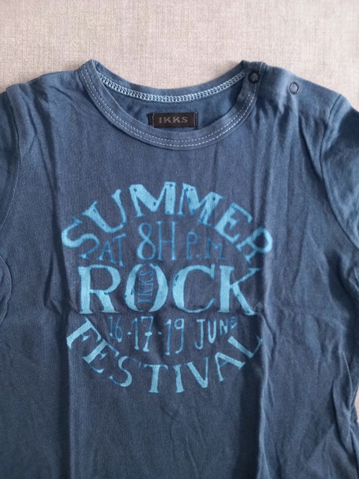 Tee-shirt bleu ikks 18 mois tbe - photo numéro 2
