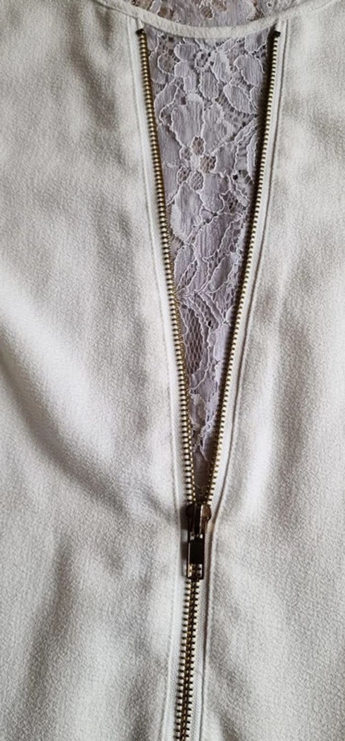 Top fluide écru Clo&se a zip et dentelle taille S - photo numéro 4