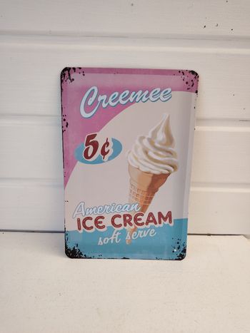 🍦Plaque Métal Vintage - "American Ice Cream
