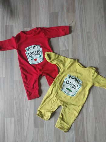 Lot 2 pyjamas ketchup moutarde 6 mois