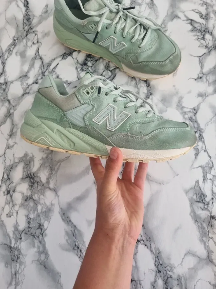 Basket New balance 580 suedine vert clair - photo numéro 17