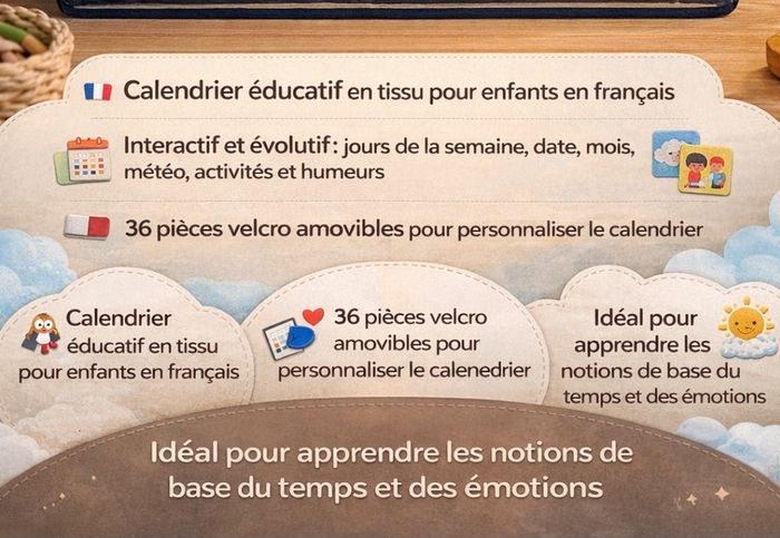Calendrier éducatif en tissu Neuf Jeux Éducatif - photo numéro 2