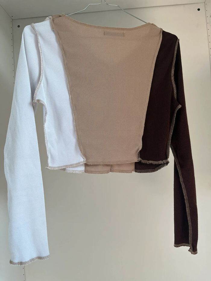 Tee-shirt blanc, beige, marron Shein - photo numéro 2