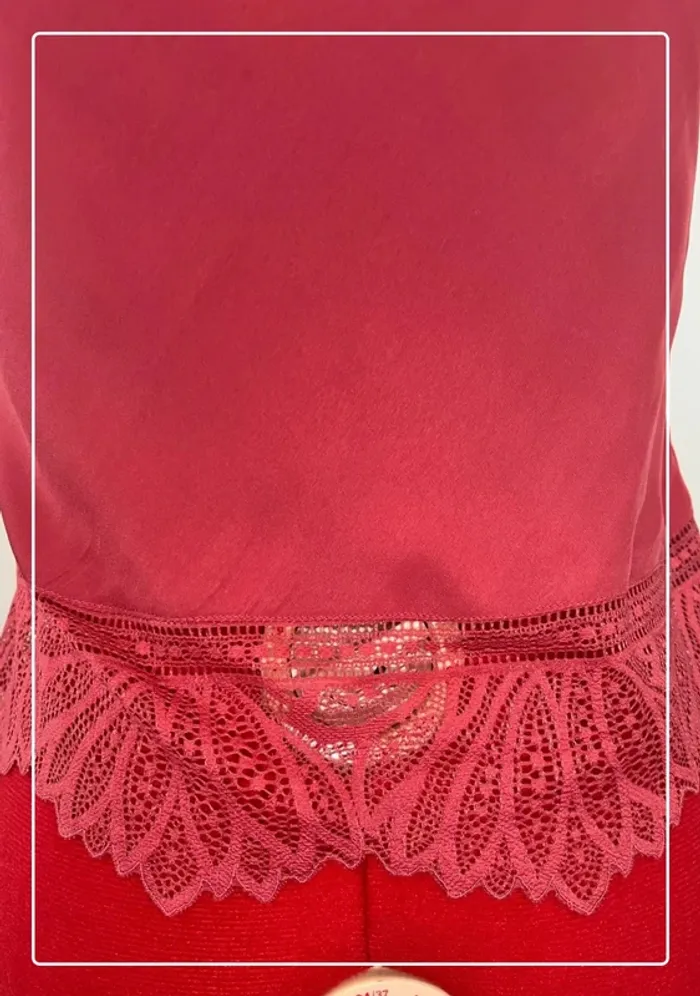 Top satiné rose dentelle Karma Etam - photo numéro 4
