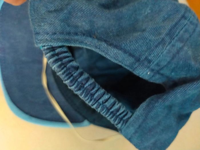 Casquette bébé en jean bleu avec éléphant – Taille 45 cm - photo numéro 7