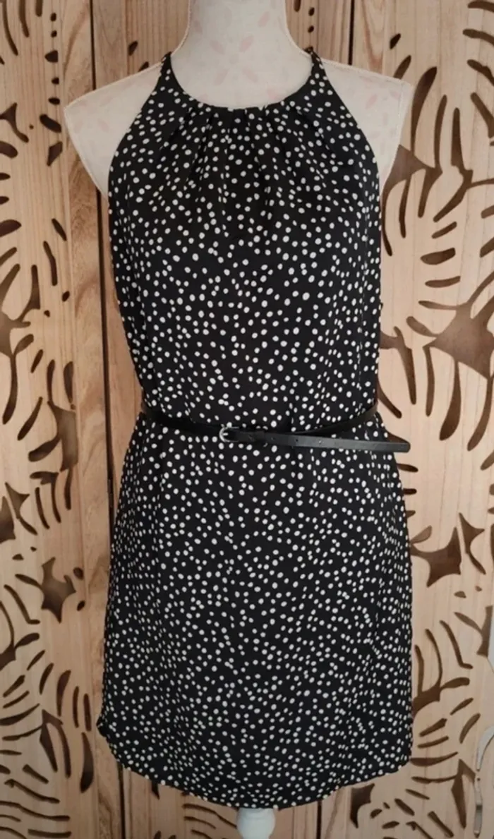 Robe imprimée pois, ceinture Cache cache
