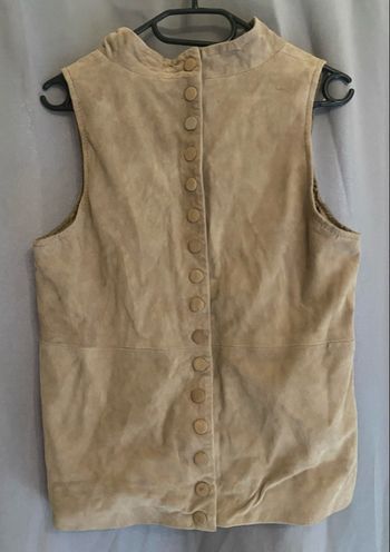 Veste en cuir beige »Vila »sans manches 