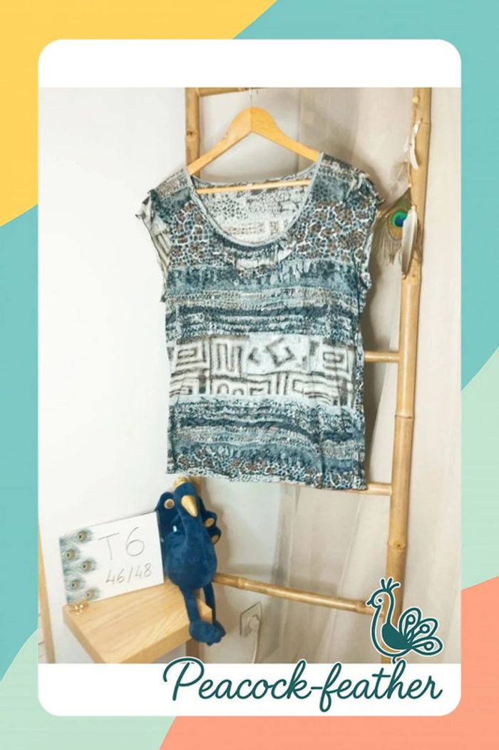 T-shirt bleu/gris T6