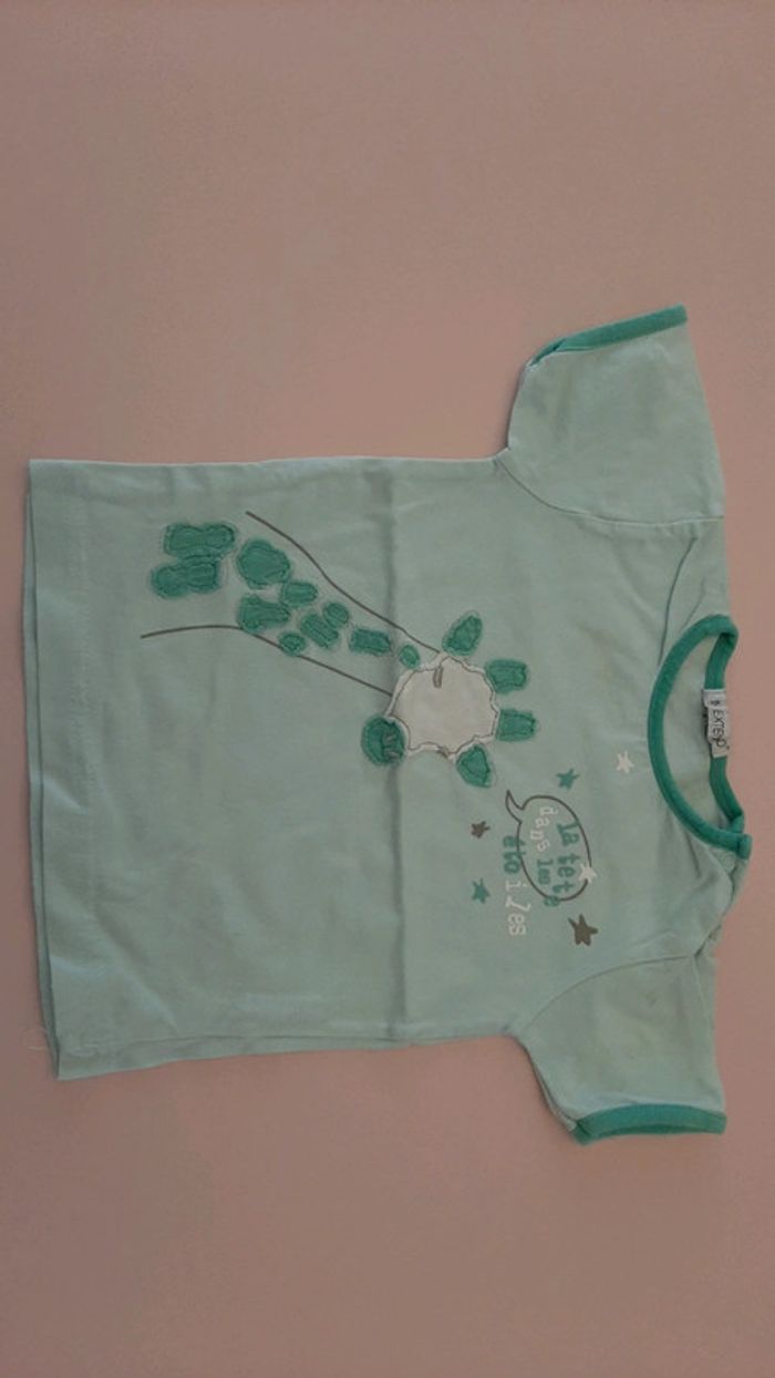 T shirt manches courtes garçon vert 18 mois