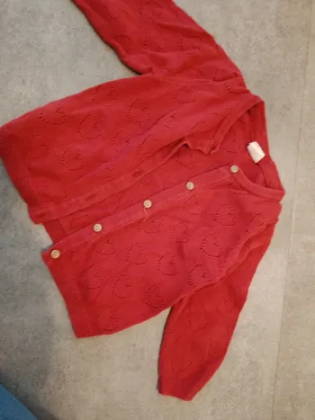 Cardigan coeurs H&M rouge 74cm