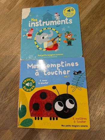 Lot de 2 livres sonores mes comptines à toucher vol 1 et mes instruments vol 1