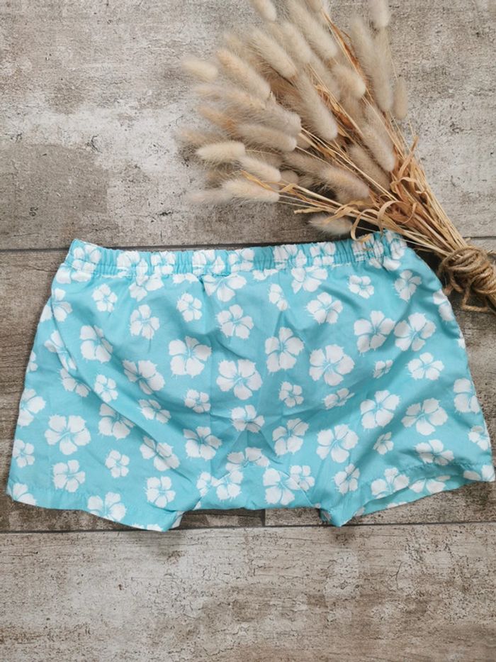 🌸Maillot de bain bébé Short fleu bleu et blanc 24mois - photo numéro 4