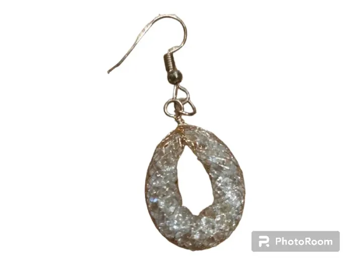 Boucles d'oreilles cristaux blancs - photo numéro 3