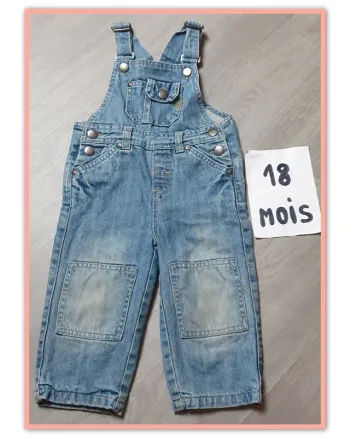 Salopette jeans 18mois garçon 80cm