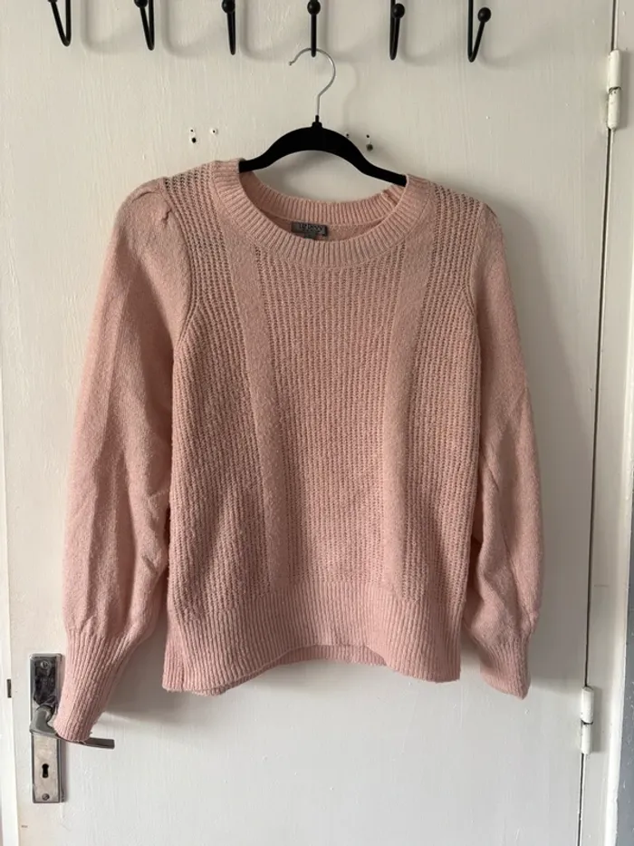 Gros pull rose poudré
