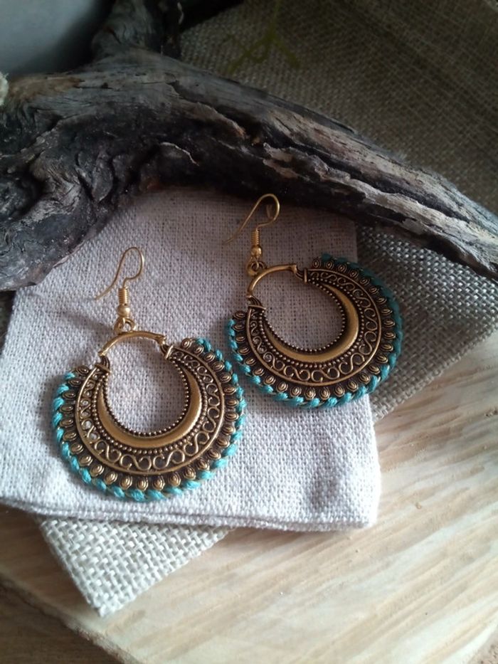Boucles d'oreilles bohèmes turquoise