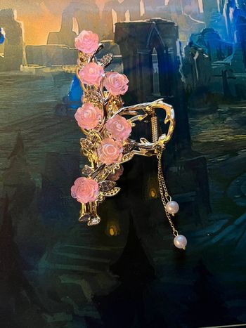 Pinces à cheveux dorée roses rose