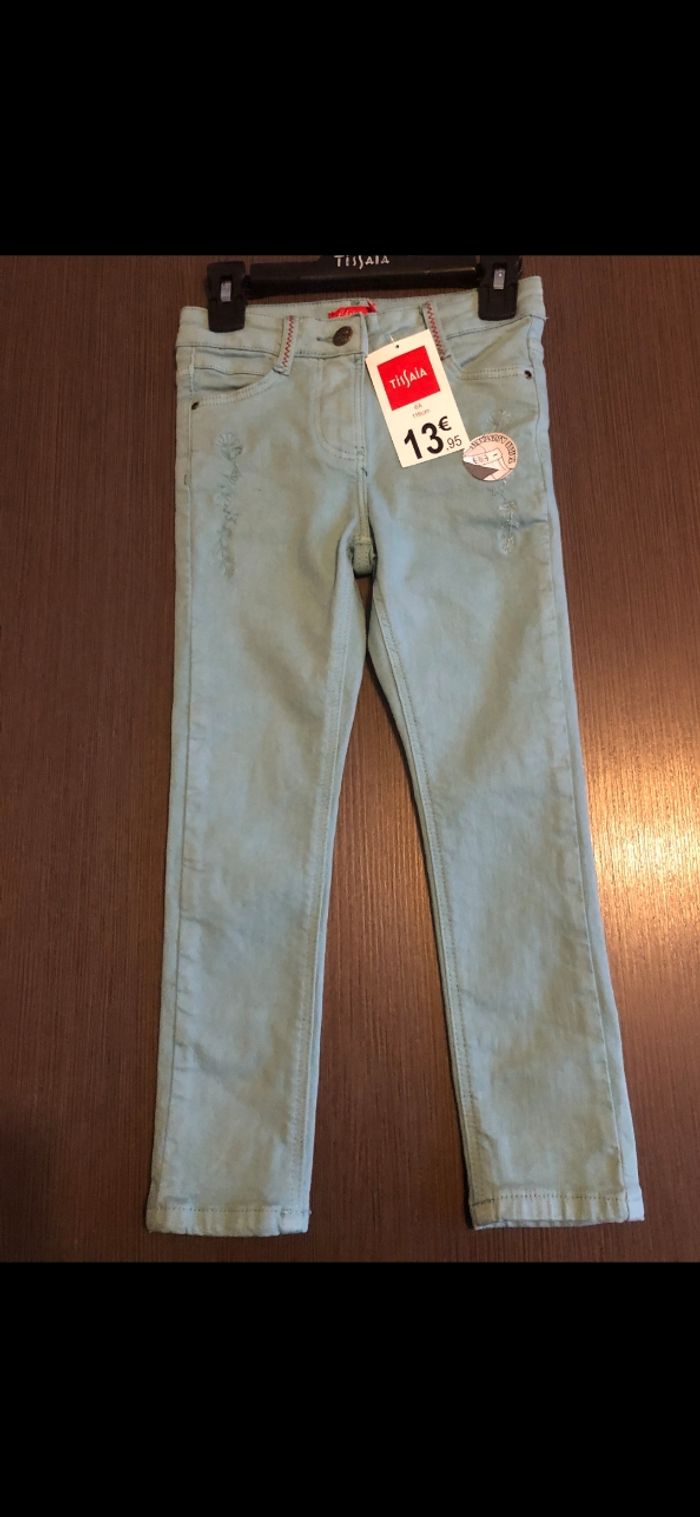 Pantalon jean taille réglable fille 6 ans