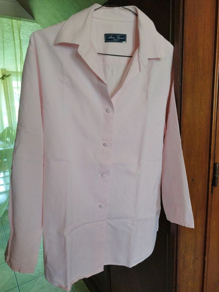 Chemise rose pâle rayures vintage XL/42 y2k - photo numéro 2