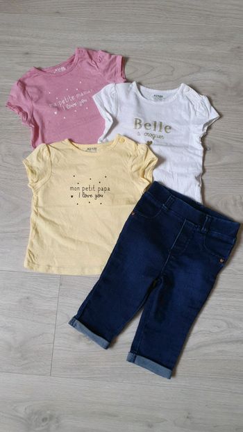 Ensemble 3 t-shirts + 1 jean