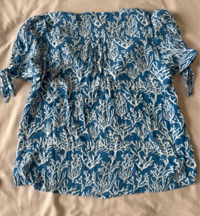 Chemisier bleu blanc Monoprix taille 38 - photo numéro 2