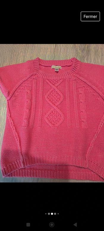 Pull rose manches courtes 4 ans