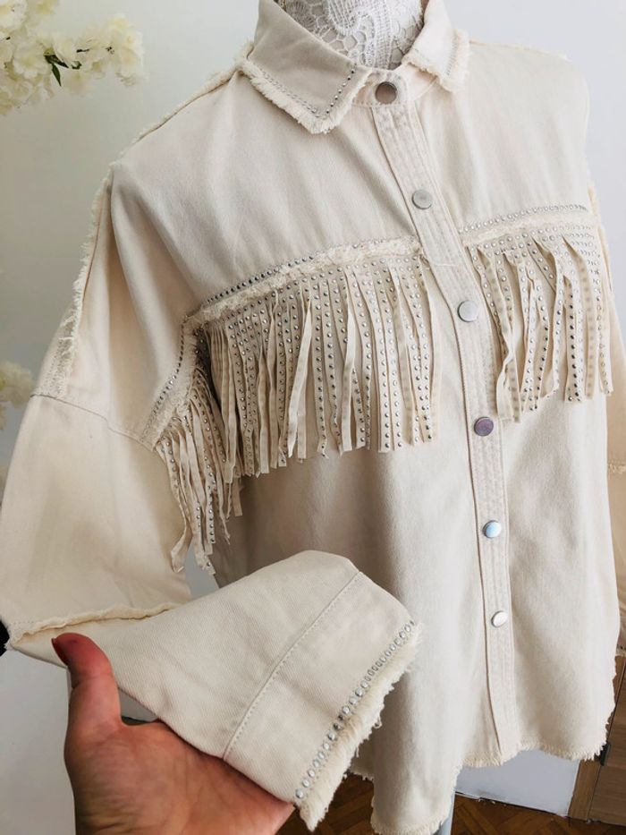 Veste légère à franges neuve taille XS Zara - photo numéro 8