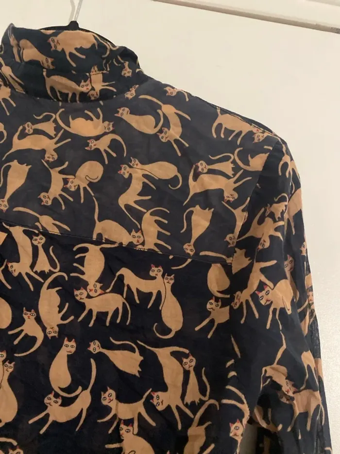 Chemise légère imprimée chat Taille XL-XXL - photo numéro 11