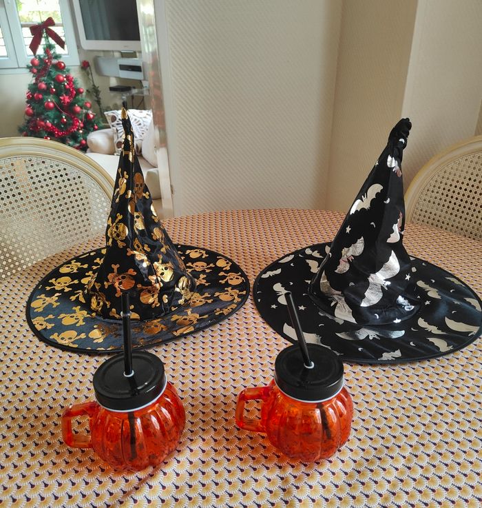 Lot chapeaux et verre citrouille - photo numéro 3