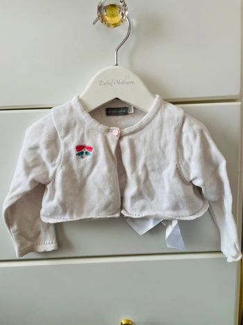 Boléro gilet blanc sergent major neuf mois bébé fille
