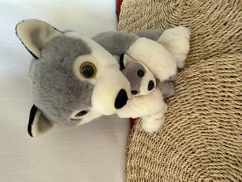 Peluche loup Kiana et son bébé ZooParc de Beauval