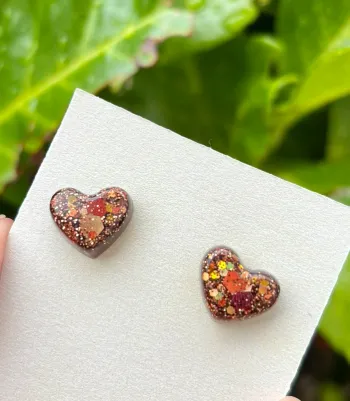 Boucles d’oreilles pailletées marrons