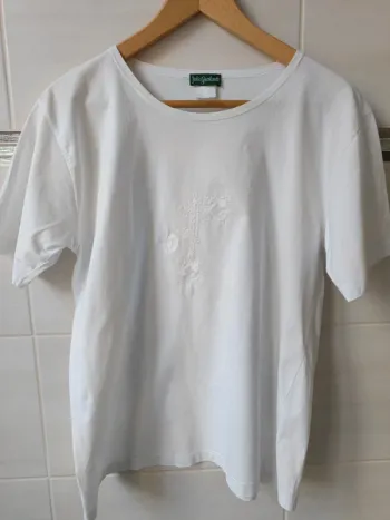 T-shirt Julie Guerlande 100% coton broderie t.L