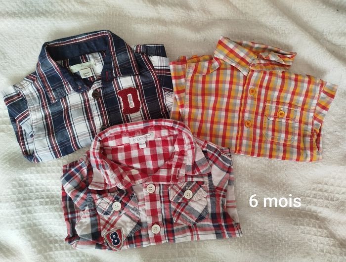 Lot de 3 chemises 6 mois - photo numéro 1
