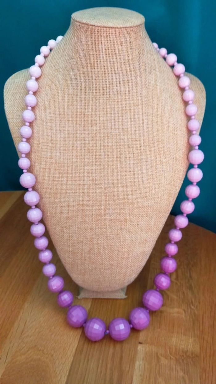 Collier fantaisie dégradé violet – Style rétro – PMN - photo numéro 2