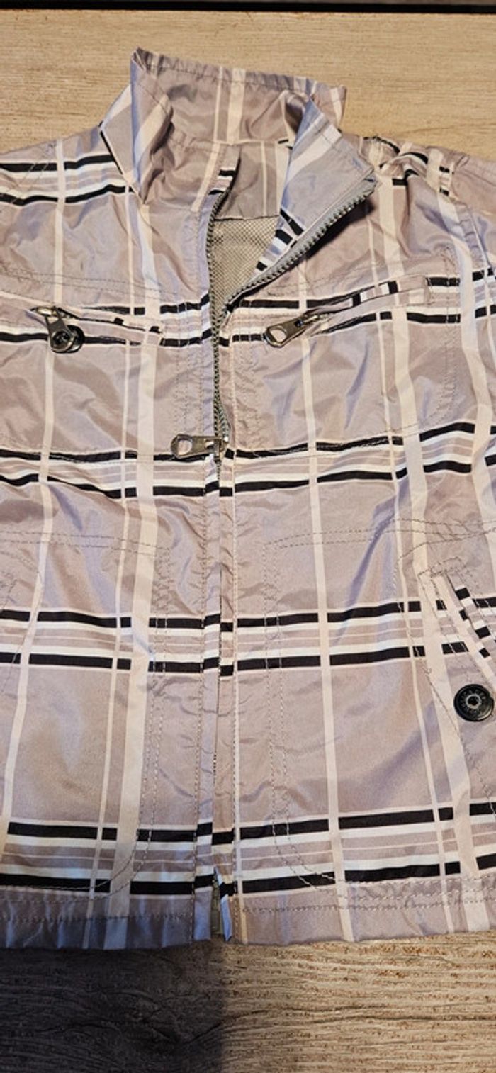 Veste coupe vent grise à carreaux, RR Republica, 8 ans, nickel - photo numéro 5