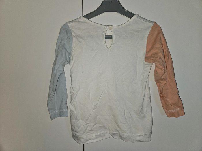 T-shirt manches longues Primark – Blanc, rose et bleu – 18-24 mois (86 cm) - photo numéro 2