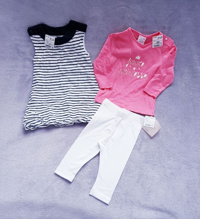 👑 Lot Kiabi 3 pièces - 12 mois - Neuf avec étiquette 👑