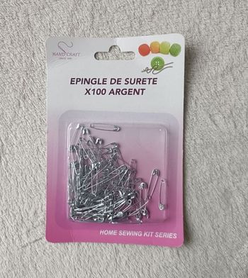 100 épingles de sureté argent