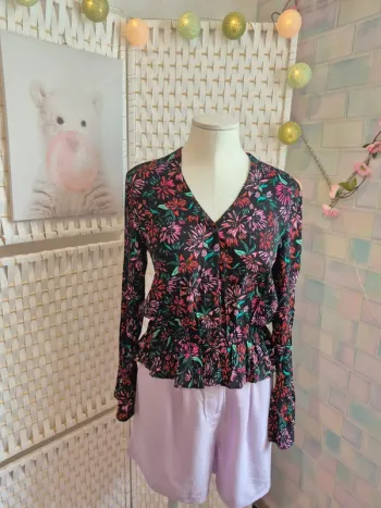 💕jolie blouse fleurie bzb femme TS  / 36 💕