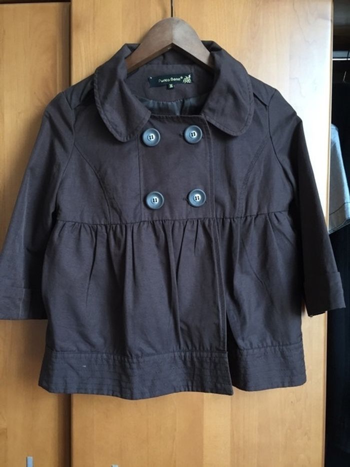 Veste marron courte taille 36 neuve