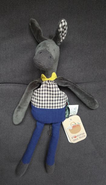 Doudou âne bruit de hochet- Pomme des Bois - Moulin Roty